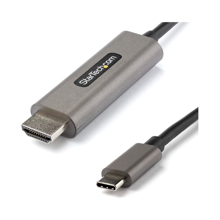 Cablu convertor video, StarTech, 2 m, HDMI tip A, USB tip C, Negru/Argintiu