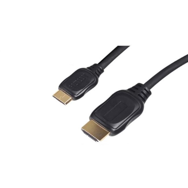 Cablu, S-Conn, HDMI > Mini HDMI, 2 m, 3D, Ethernet, 4K, Negru