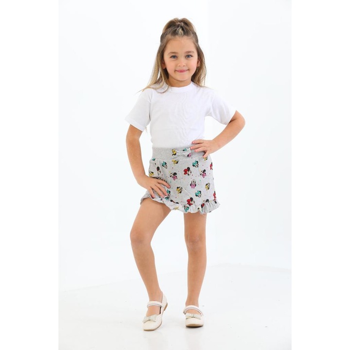 Mini szoknya-nadrag mintaval, Minnie Mouse, Szürke