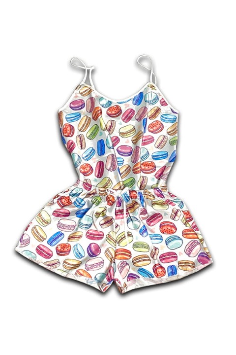 Pijama Dama din Satin, Eleganta, 2 Piese, Macarons, Multicolor, One Size INTL