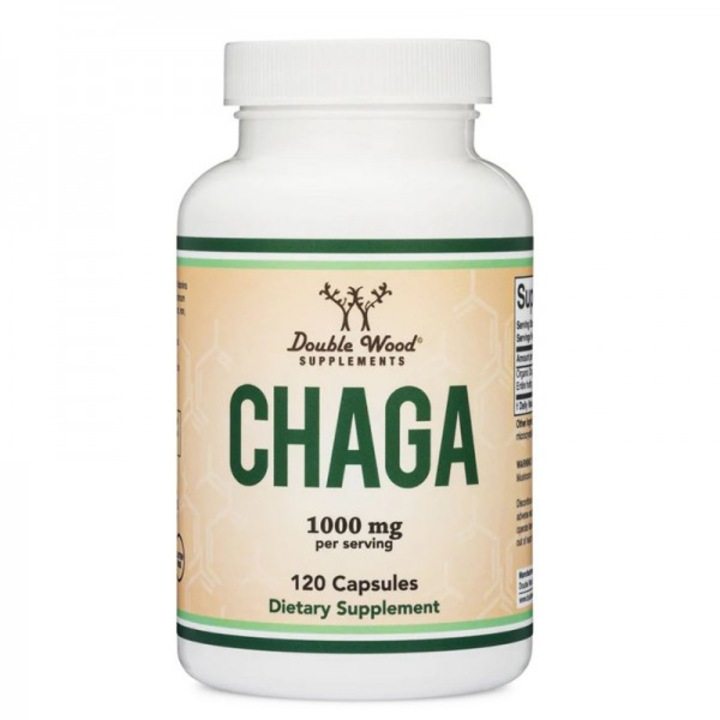 Хранителна добавка Double Wood, Chaga - Чага, 120 капсули