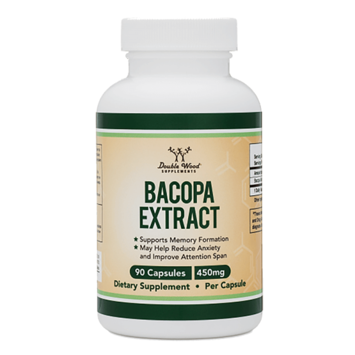 Хранителна добавка Double Wood, Bacopa extract, Бакопа мониери, 450 mg, 90 капсули
