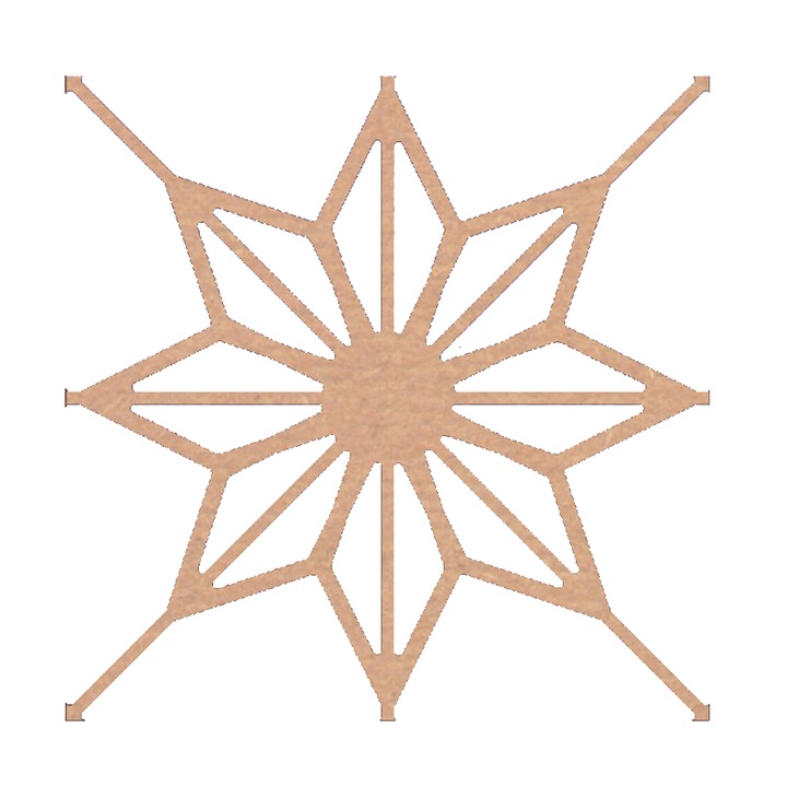 Panou decorativ traforat modular, Mdf natur, Mos167, 48 x 48 cm, 6 mm