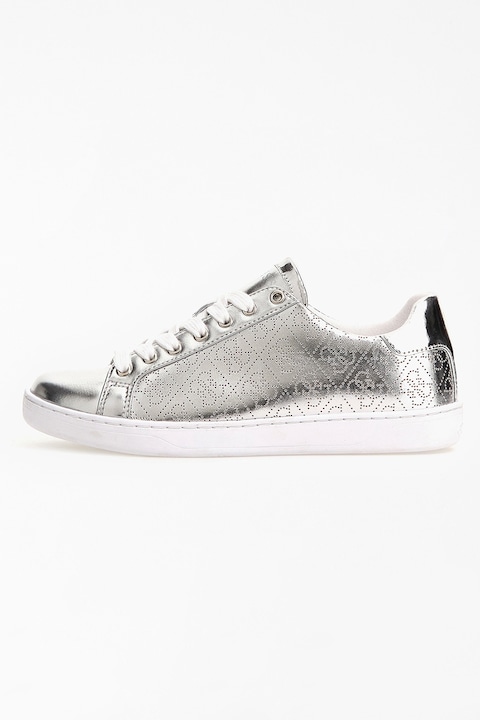 Guess, Спортни обувки от еко кожа Rosalia с перфорирани монограми