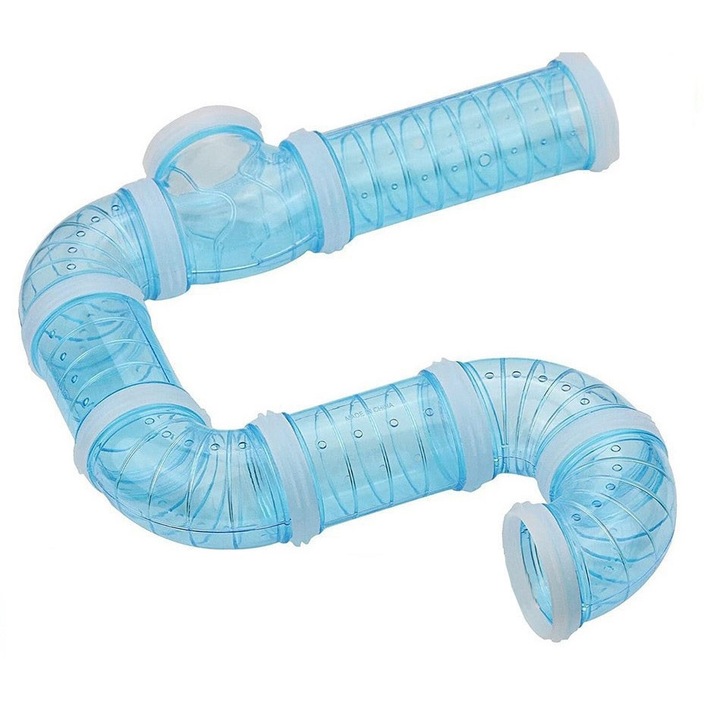 Set tubulatura pentru cusca hamsteri, PROpets, tunel viu colorat, tuburi detasabile, 8 piese