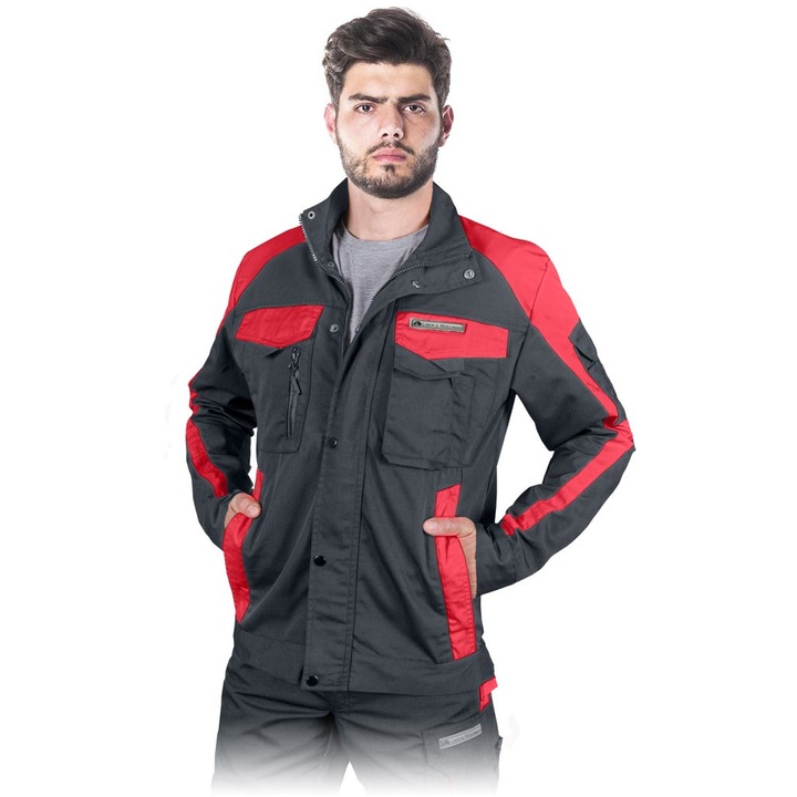 Jacheta de protectie, Leber Hollman, marime L, Gri/Rosu, LH-TANZO-J_ACL