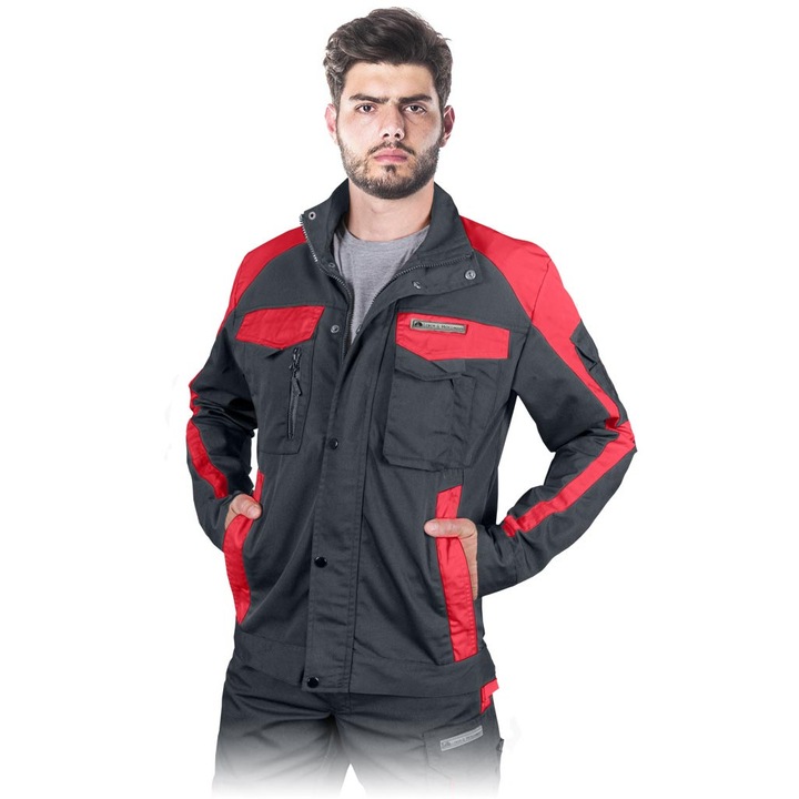 Jacheta de protecție, Leber Hollman, Gri/Rosu, marime 3XL, model LH-TANZO-J_AC3XL