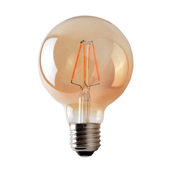 Bec LED, Classic Amber G95, Brilagi, E27, 8W, 230V, 2200K , Clasa F