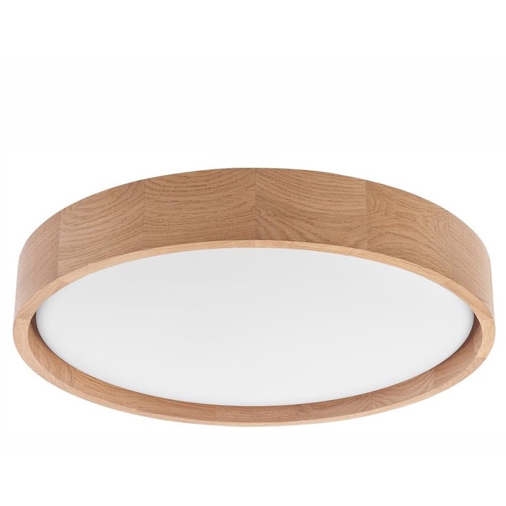 Plafoniera Smart, Brilagi, Metal/Plastic/Lemn, LED/24W/230V, Telecomanda, Alb/Maro, BG0483