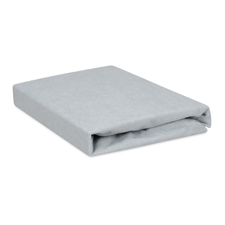 Водоустойчив чаршаф Matex с еластична лента и хавлиен дишащ защитен слой, 160 x 200 см, сив