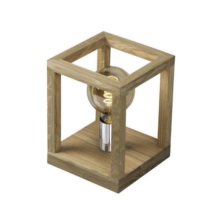 Lampa de masa, Spot-Light, Stejar\Metal, Maro, 25x20 cm