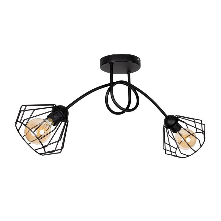 Lustra, Hexe, E27, Metal, Negru