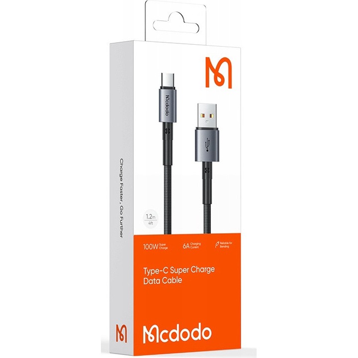 Usb-C кабел, Mcdodo, 100W, 1.8M, сив