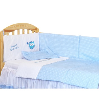 Lenjerie 5 piese, owl, albastra 120 x 60 cm Lenjerie 5 piese, owl, albastra 120 x 60 cm