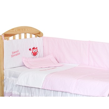 Lenjerie 5 piese, owl, roz 120 x 60 cm Lenjerie 5 piese, owl, roz 120 x 60 cm
