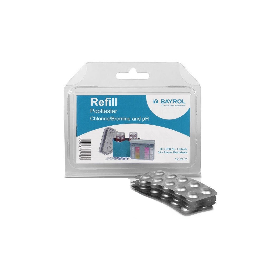 Tablete de testare 30pH/30Cl, Bayrol, Set realimentare Pool Tester pH+Cl