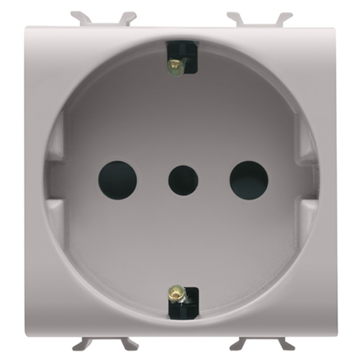 Контакт Gewiss Chorus GW13241, Защита от деца, 2P+E 16A, 2 модула, Бежов сатен