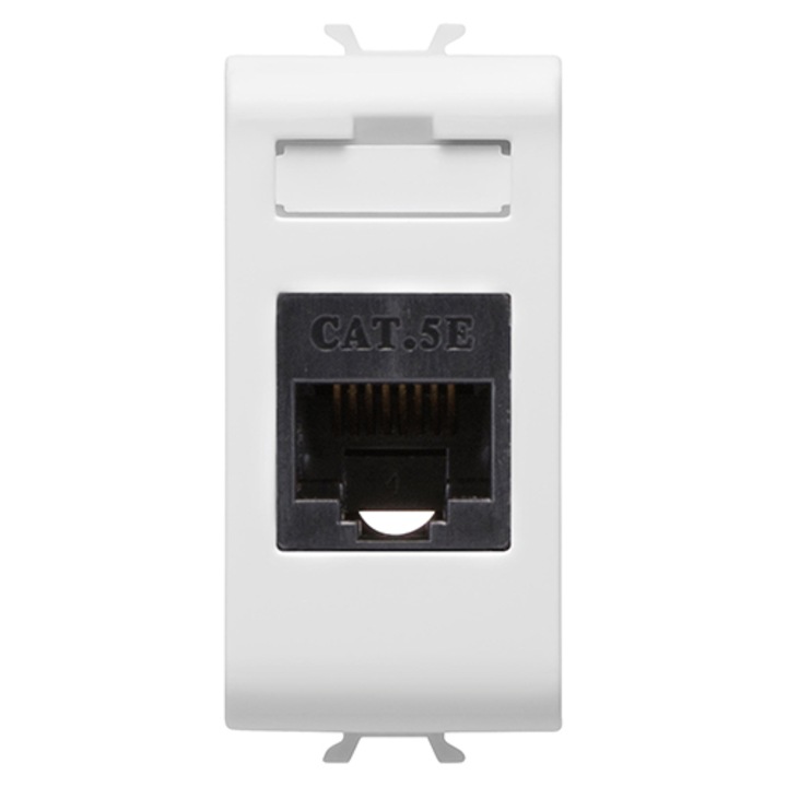 Priza UTP RJ45 CAT 5E 1 Modul Gewiss Chorus alb satinat MAT monochrom