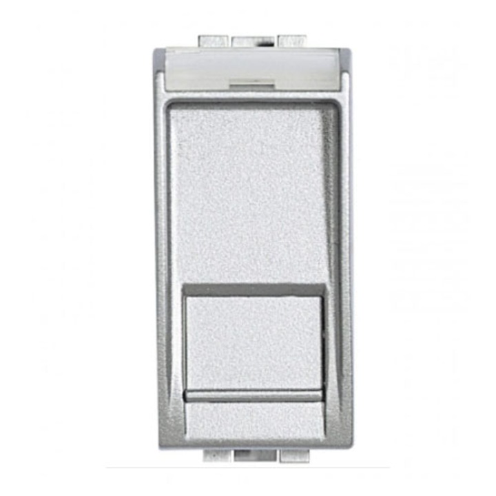 Priza FTP RJ45 Legrand Bticino LivingLight NT4279C6F Cat6 1 Modul Aluminiu