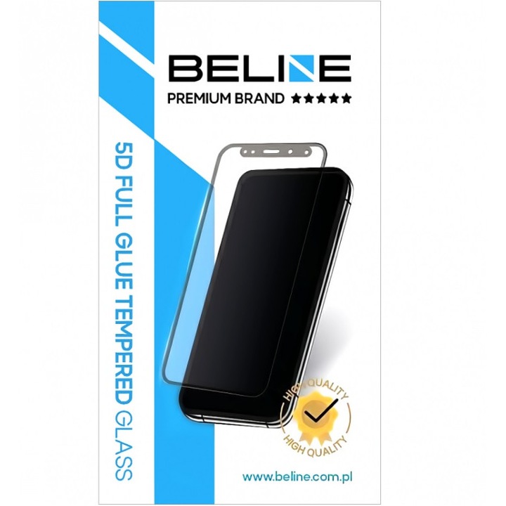 BELINE Скрийн протектор за Oppo A15s / A15, защитено стъкло, пълно лепило, 5D, черен
