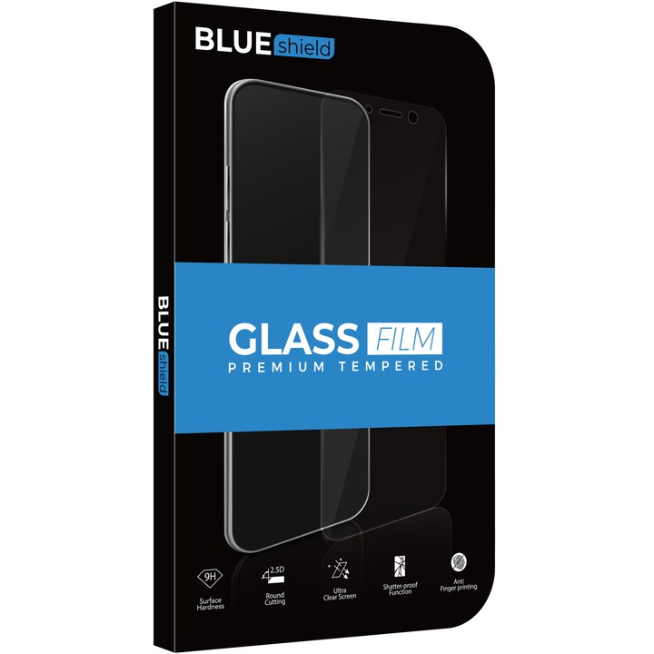 Folie de protectie Ecran BLUE Shield pentru Samsung Galaxy M40 M405 / A60 A606, Sticla securizata, Full Glue, 2.5D, Neagra 299124