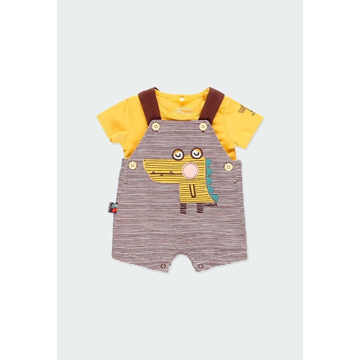 Boboli baba szett, póló és jumpsuit, bio pamut, tarka, Többszínű