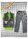 Tricou cu vesta si pantaloni lungi din denim, Verde