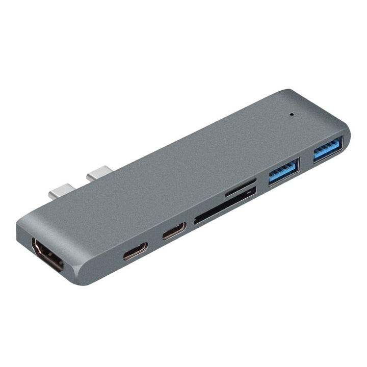 USB C hub adapter MacBook Pro M1 / MacBook Air M1-hez 3 USB 3.0 porttal TF/SD kártyaolvasó Thunderbolt 3 adatteljesítmény Kiszállítás