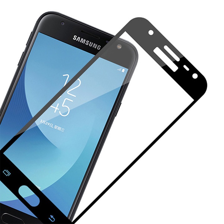 ProElite Protection üvegfólia kompatibilis a Samsung Galaxy J3 (2017) készülékkel, Ultra Resistant, Teljes burkolat, Teljes ragasztó, Prémium minőség, Fekete élek