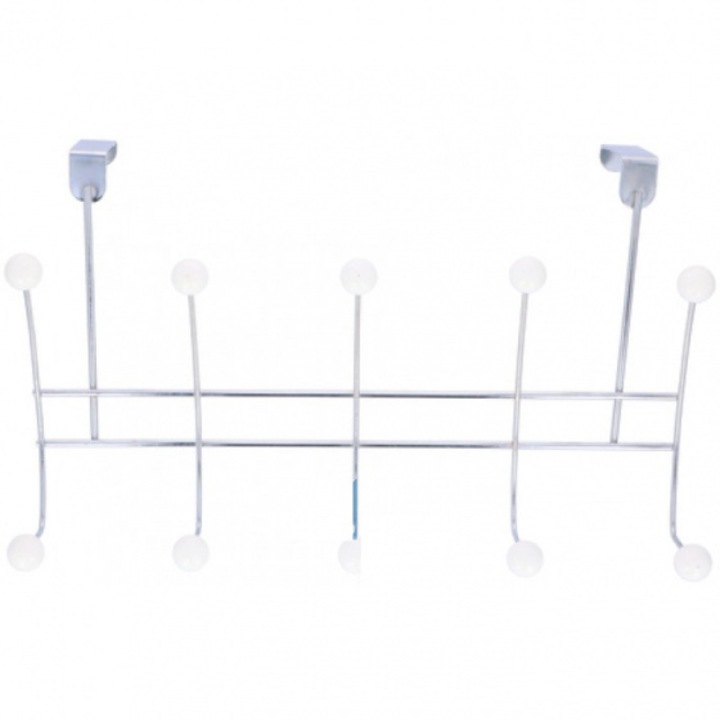 Cuier de usa cu 10 agatatori din otel inoxidabil 42x25 cm