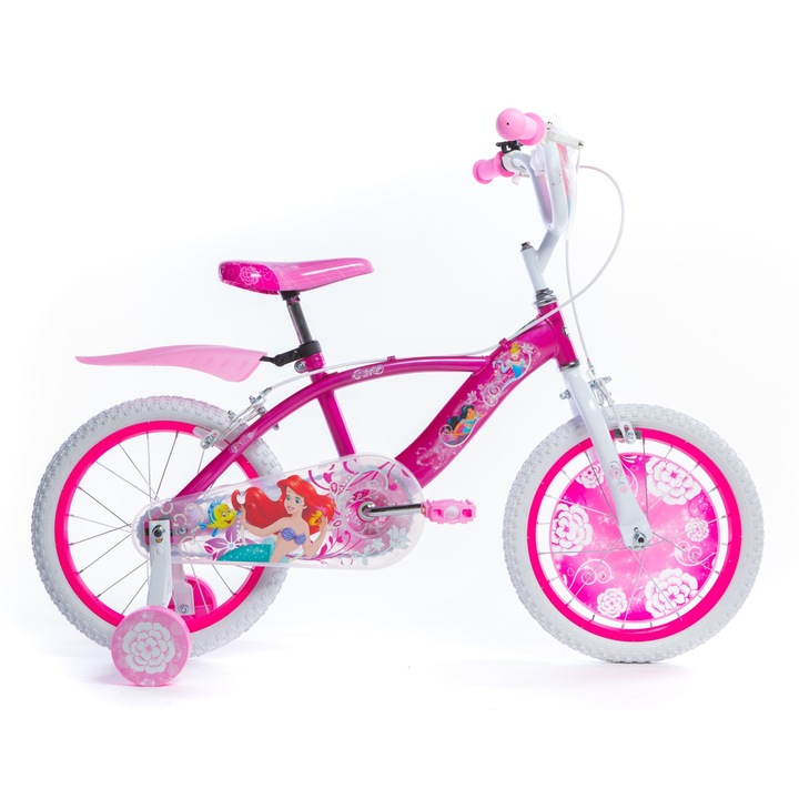 Bicicleta pentru copii Huffy Disney Princess, roti 16'' Roz