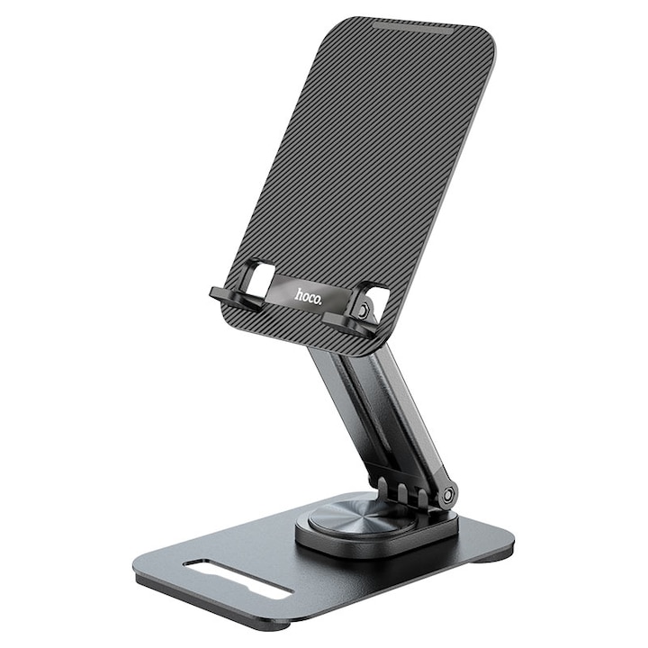 Метална стойка ICIDRA за таблет, телефон, въртяща се на 360 градуса основа, телескопична, сгъваема, с изрез за охлаждане, цвят сив