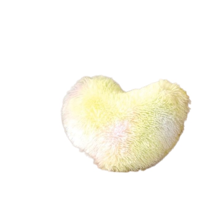 Пухкава декоративна възглавница, форма на сърце, Jojo Home, 40x30x10см, бяло-жълто