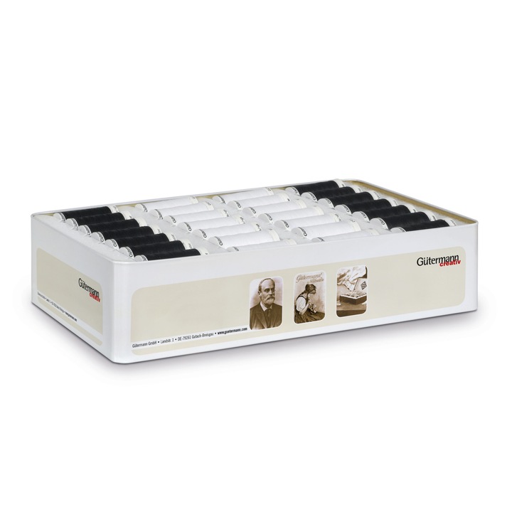 Set 80 papiote Gutermann Nostalgic Box, alb si negru