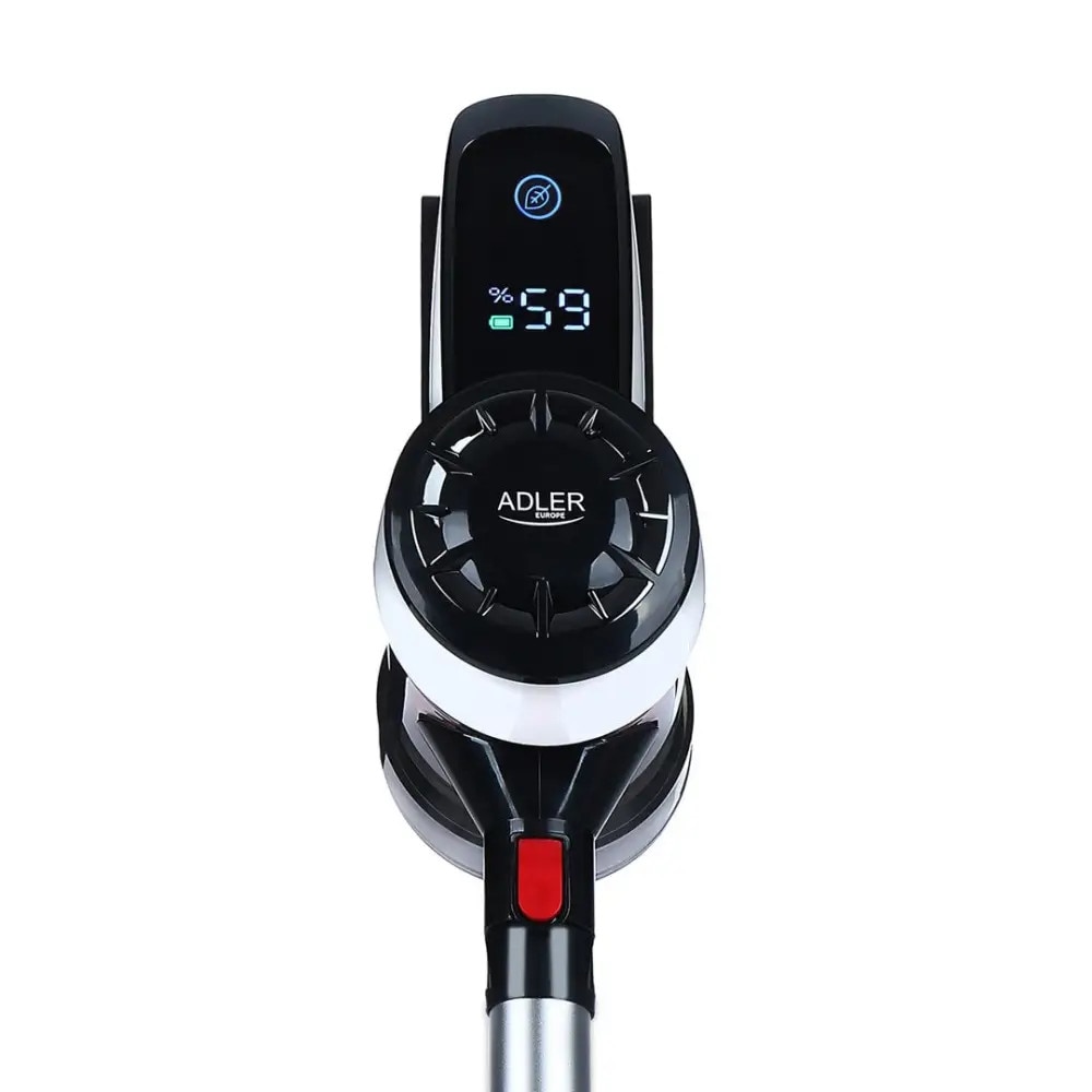 Aspirator Vertical Fara Fir, Adler, AD7048, 350 W, 18 kPa, Acumulator 2000 mAh, Afisaj LED, Recipient Pentru Praf 0.8 L, Negru/Alb