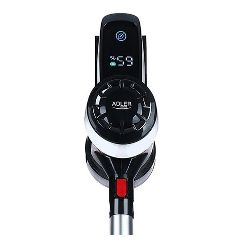 Aspirator Vertical Fara Fir, Adler, AD7048, 350 W, 18 kPa, Acumulator 2000 mAh, Afisaj LED, Recipient Pentru Praf 0.8 L, Negru/Alb
