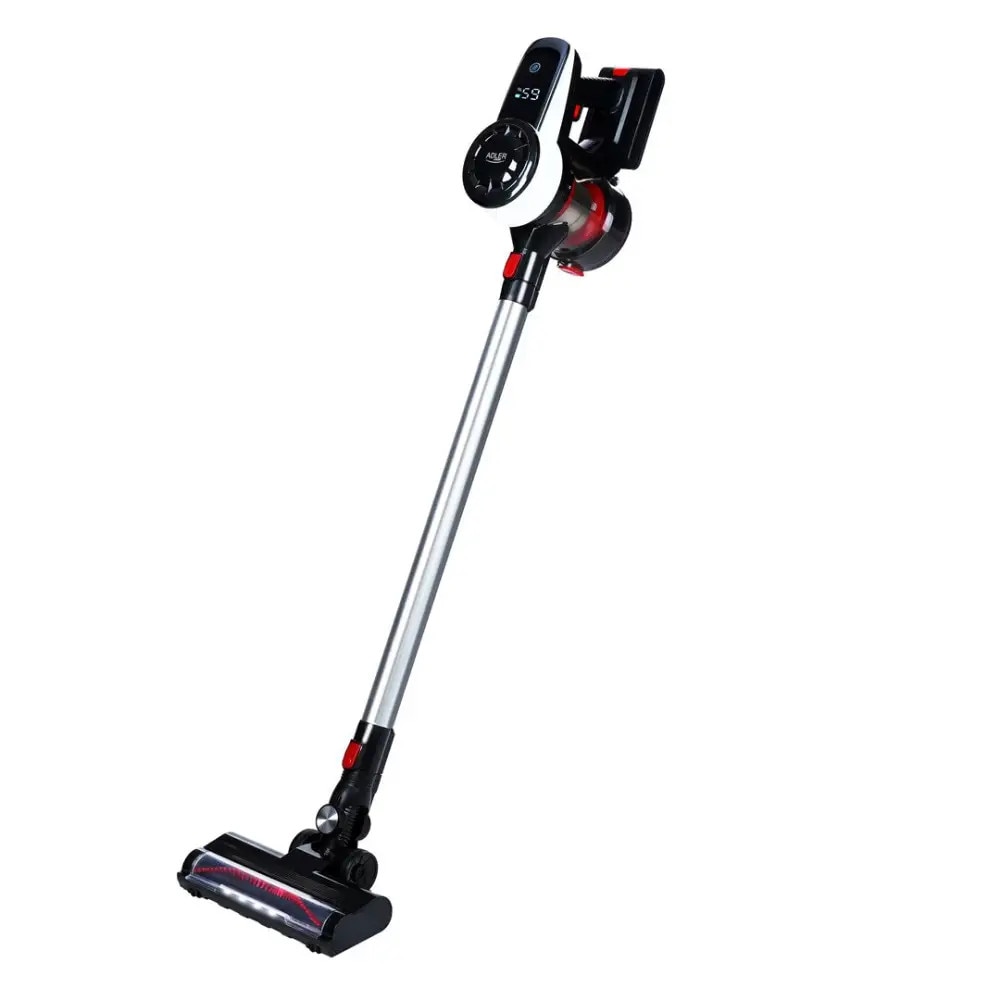 Aspirator Vertical Fara Fir, Adler, AD7048, 350 W, 18 kPa, Acumulator 2000 mAh, Afisaj LED, Recipient Pentru Praf 0.8 L, Negru/Alb