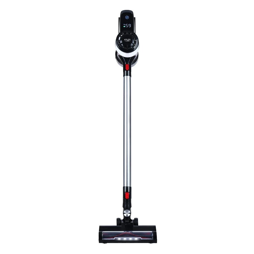 Aspirator Vertical Fara Fir, Adler, AD7048, 350 W, 18 kPa, Acumulator 2000 mAh, Afisaj LED, Recipient Pentru Praf 0.8 L, Negru/Alb
