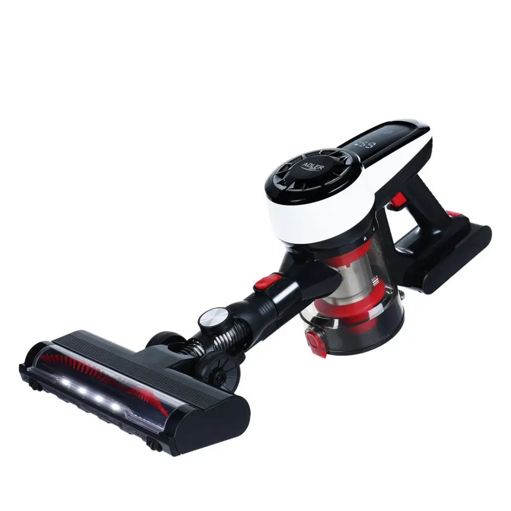 Aspirator Vertical Fara Fir, Adler, AD7048, 350 W, 18 kPa, Acumulator 2000 mAh, Afisaj LED, Recipient Pentru Praf 0.8 L, Negru/Alb