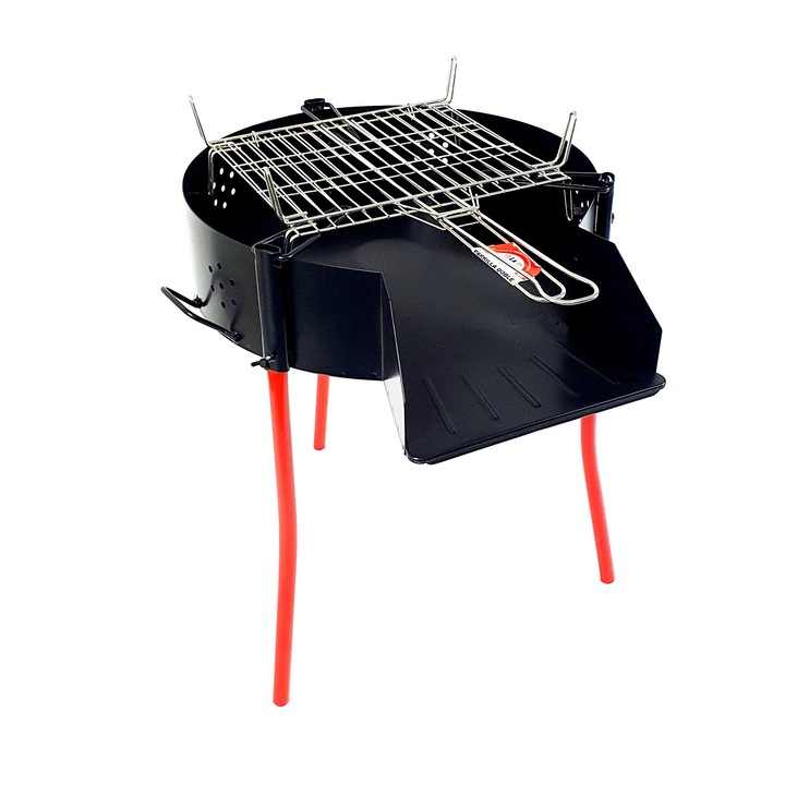 Gratar rotund multifunctional, diametru 60 cm, tabla 1.5 mm, utilizare cu gaz, lemn sau carbuni, Garcima, GRC40050