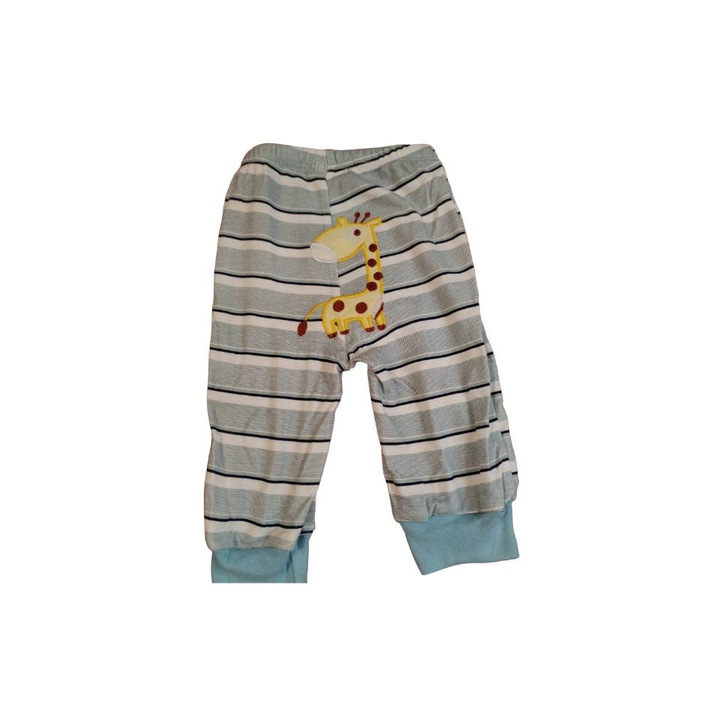 Pantaloni lungi pentru bebelusi, Albastru, girafa, 3-6 luni