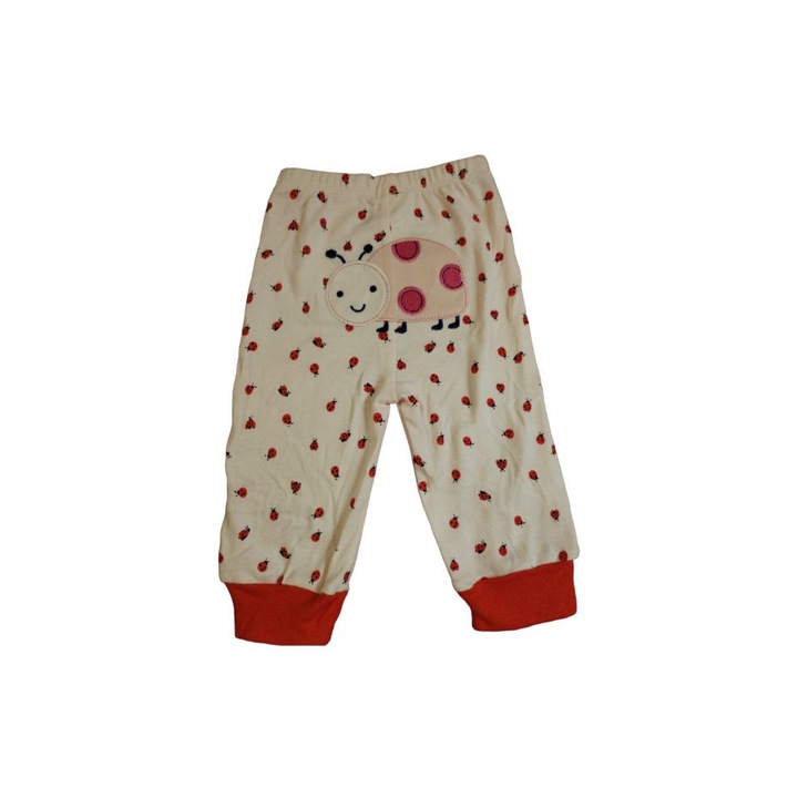 Pantaloni lungi pentru bebelusi, Roz, buburuza, 3-6 luni