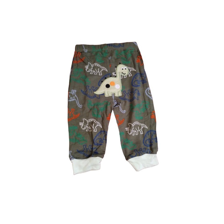 Pantaloni lungi pentru bebelusi, Kaki, dino, 6-9 luni