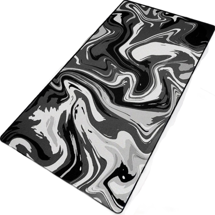 Mousepad Gaming Liquid, Alb-negru, Waterproof, 70 x 30 cm