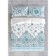 Lenjerie de pat Kring, pentru 2 persoane, bumbac ranforce, 144 TC, Alb/Albastru