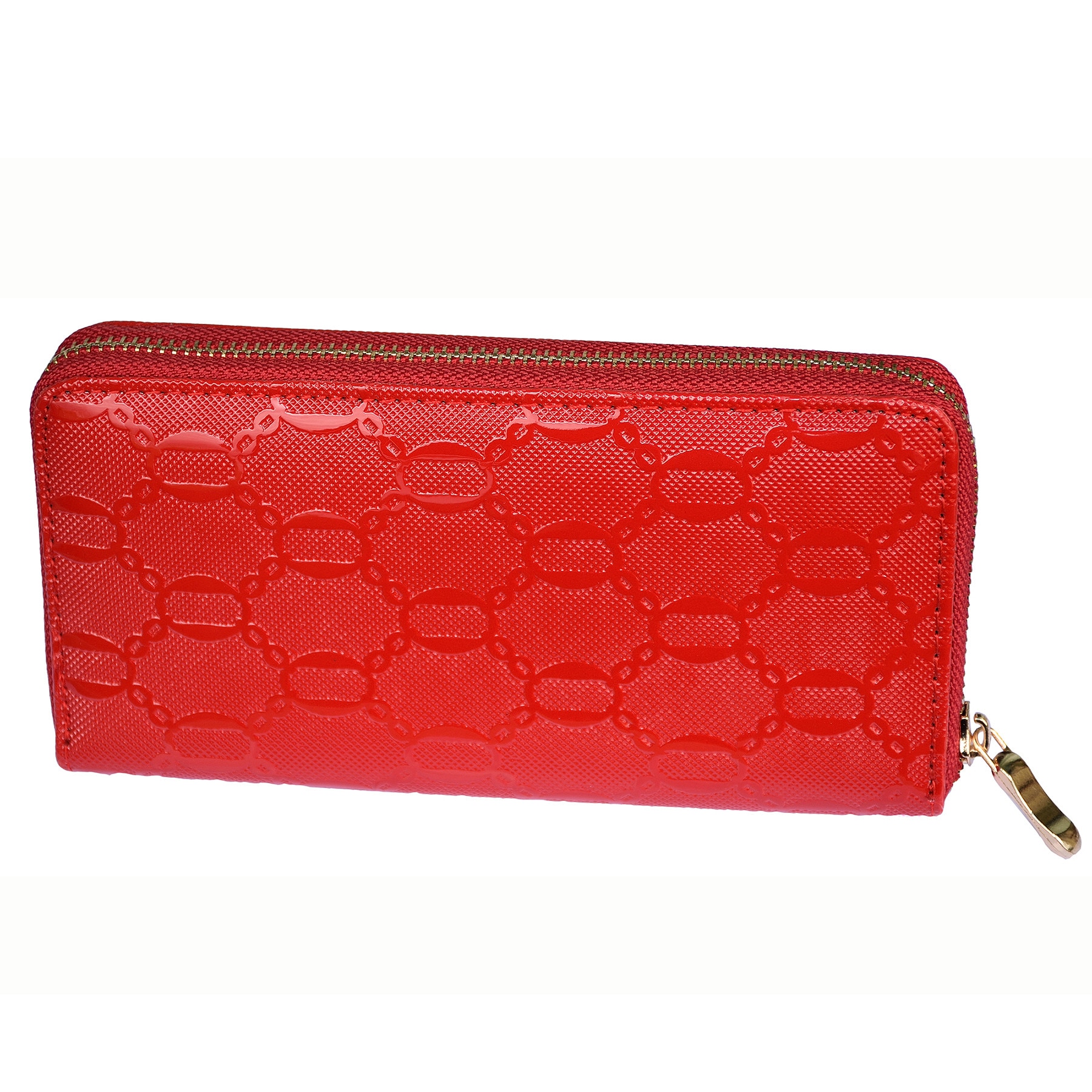 Portofel elegant de dama cu fermoar - rosu