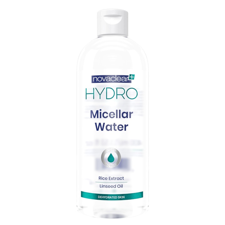Apa micelara cu Acid Hialuronic si Extract de orez, efect hidratant, Hydro Novaclear 400ml
