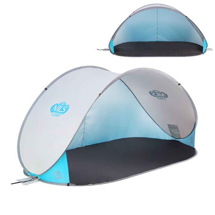 Strandsátor, Nils, UV védelem, 2 személyes, 220X120X100 cm, Kék