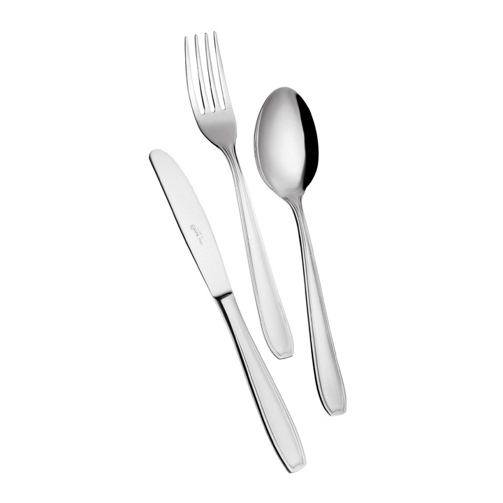 Set 24 tacamuri pentru 6 persoane, Eme, Inox, Argintiu, Grosime 2.00mm