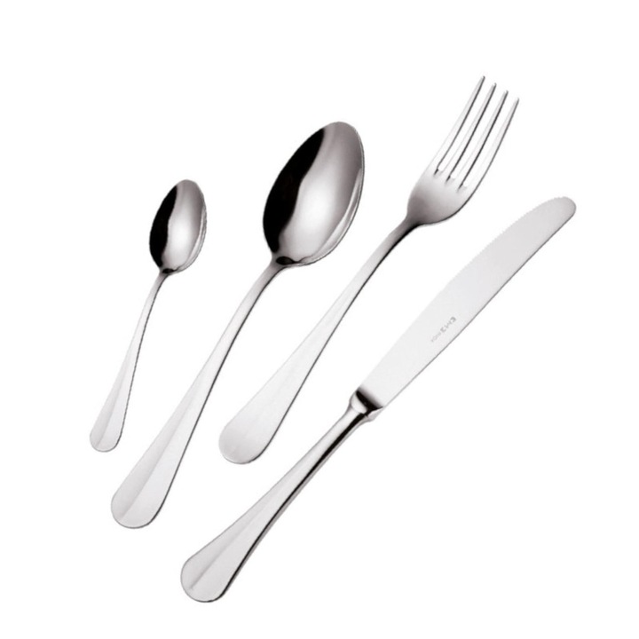 Set 75 tacamuri Royal, Eme, Otel, Argintiu